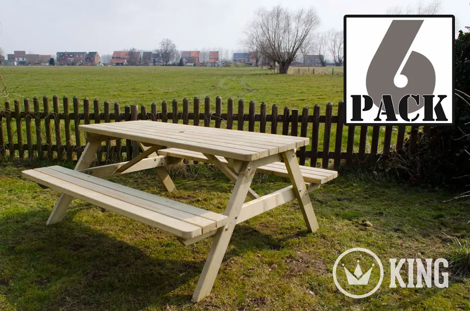 Pakket van 6 picknicktafels KING® 180 cm