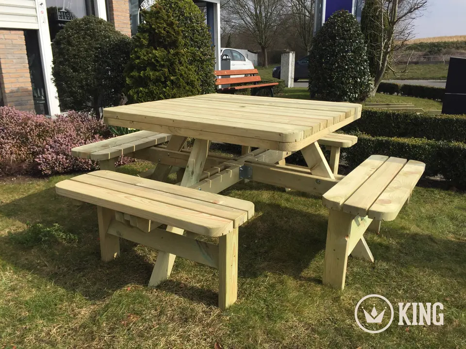 Pakket van 6 vierkante picknicktafels KING® XXL