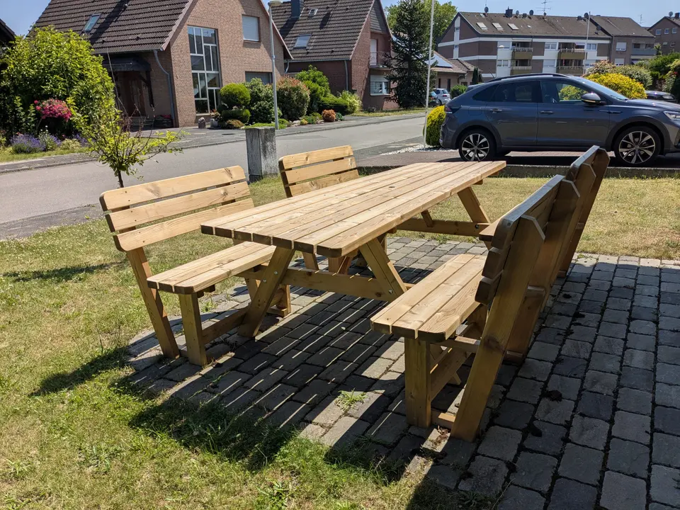 Family picknicktafel Comfort 240 cm met 4 rugleuningen – foto 2