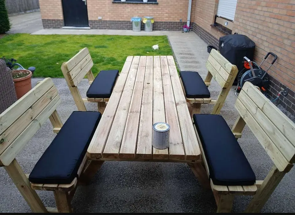 Family picknicktafel Comfort 240 cm met 4 rugleuningen – foto 3