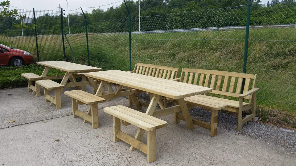 Family picknicktafel Comfort 240 cm met 4 rugleuningen – foto 7