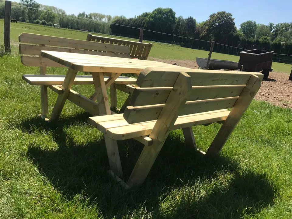 Picknicktafel KING® 140 cm met rugleuningen