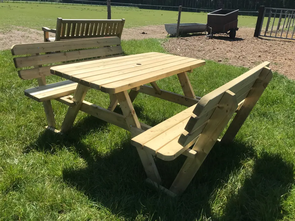 Picknicktafel KING® 140 cm met rugleuningen – foto 3